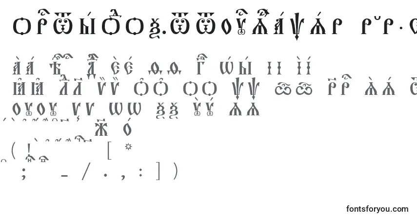 Orthodox.TtUcs8CapsР Р°Р·СЂСЏРґРѕС‡РЅС‹Р№ Font – alphabet, numbers, special characters